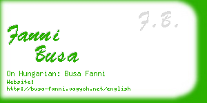 fanni busa business card